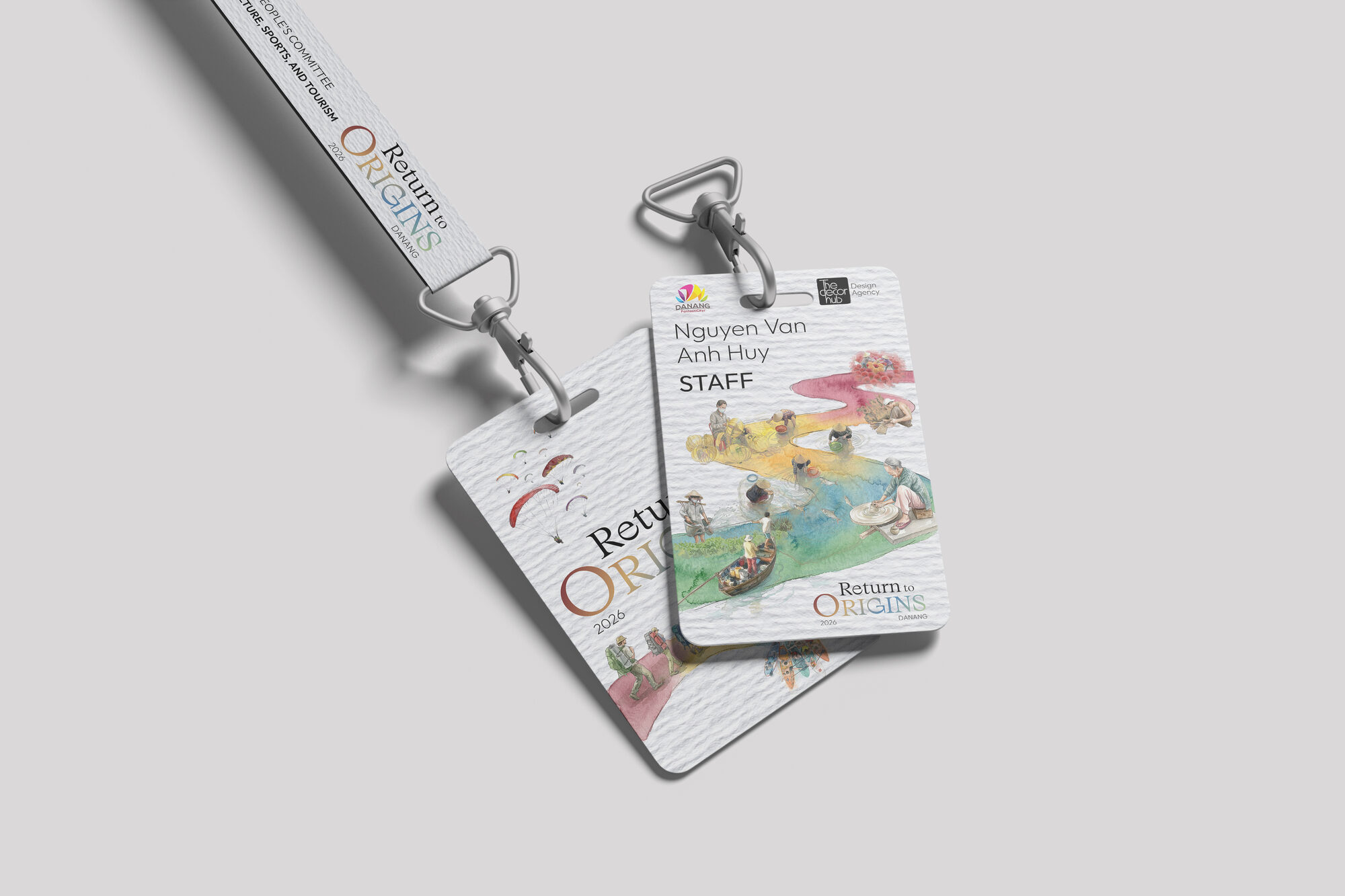Name card and lanyard