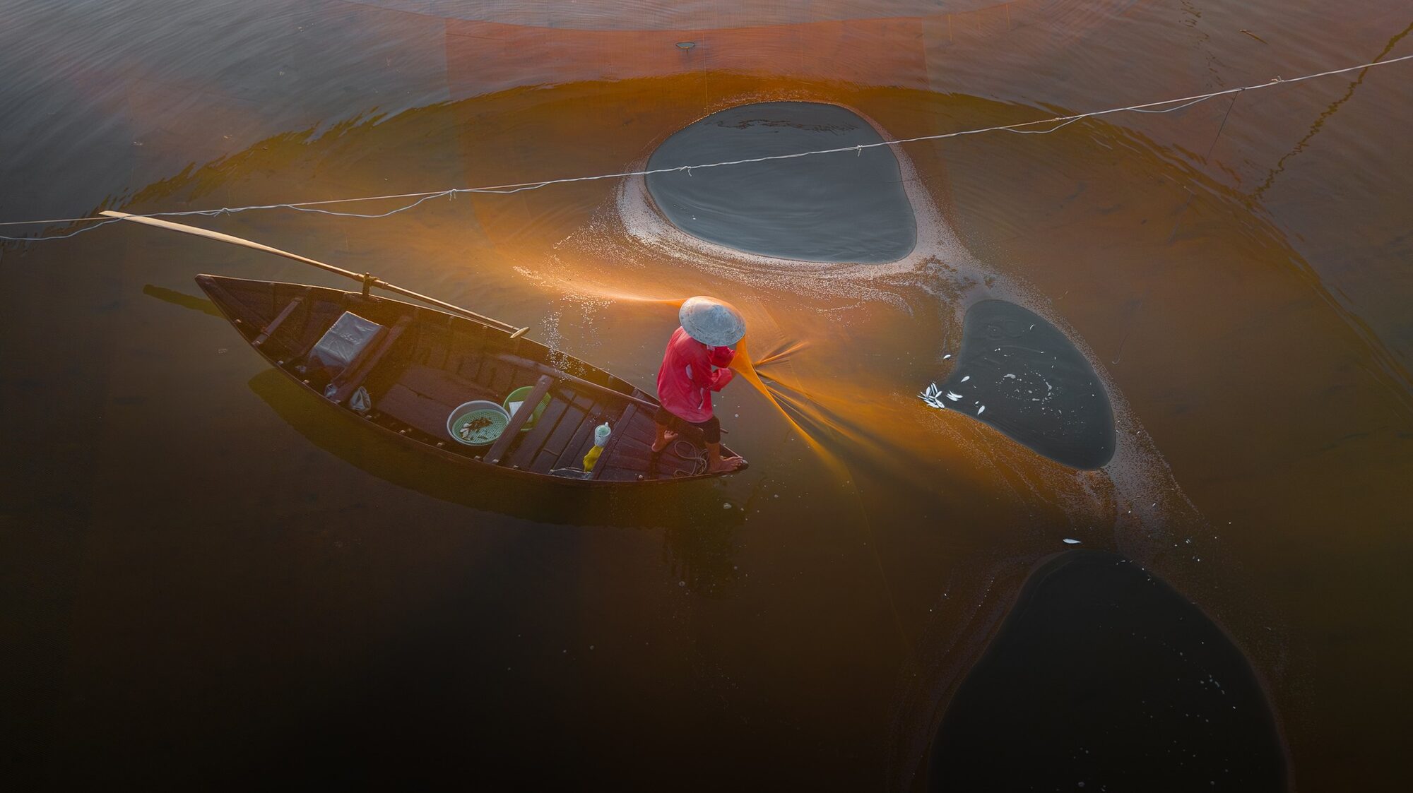 Aerial of the fishing nets